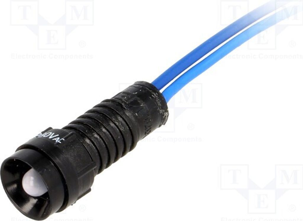 1x Kontrollleuchte: LED konkav 230VAC IP40 Öffng: Ø11mm ØLED: 5mm LB-D5-230AC LED