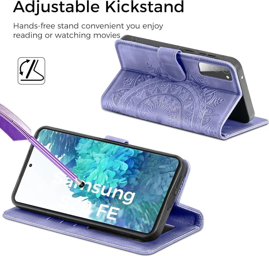 Custodia Portafoglio Samsung S20 FE Viola Pelle - Cover con Supporto - 3