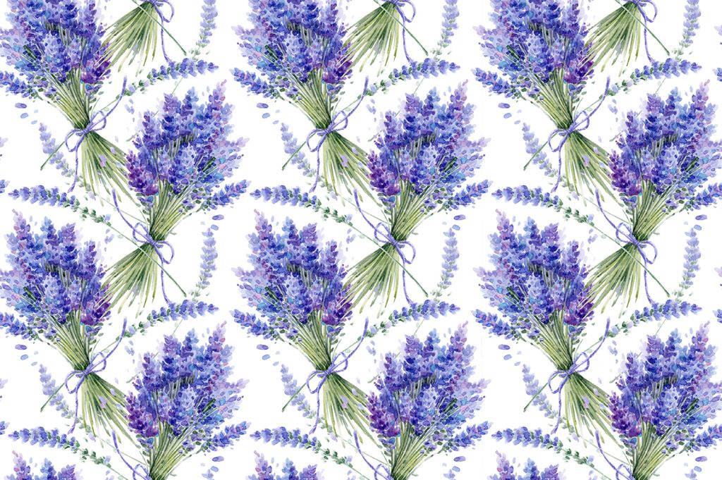Muralo Fototapete 135 x 90 cm Vlies Tapete Wandtapeten moderne Wandbilder XXL Blumen Lavendel Blätter Optik