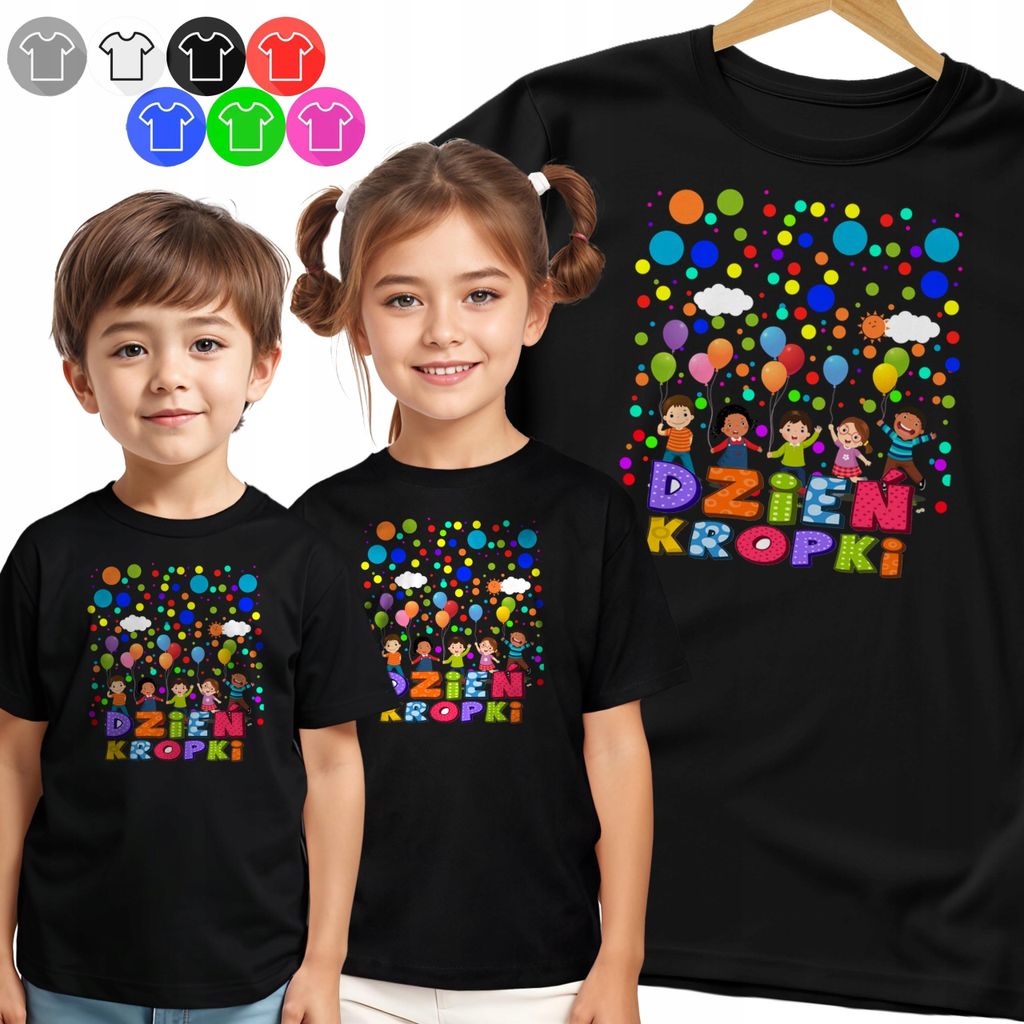 Kinder-T-Shirt - Für Den Tag Bunte Punkte Muster - 158 Xl
