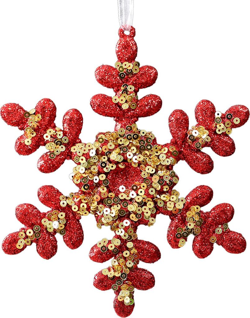 Glitzernder Pailletten-Weihnachtsschmuck: Rote Schneeflocke/Schmetterling/Stern/Rentier/Ballerina – Hängende Dekoration für Weihnachtsbaum, Tü...