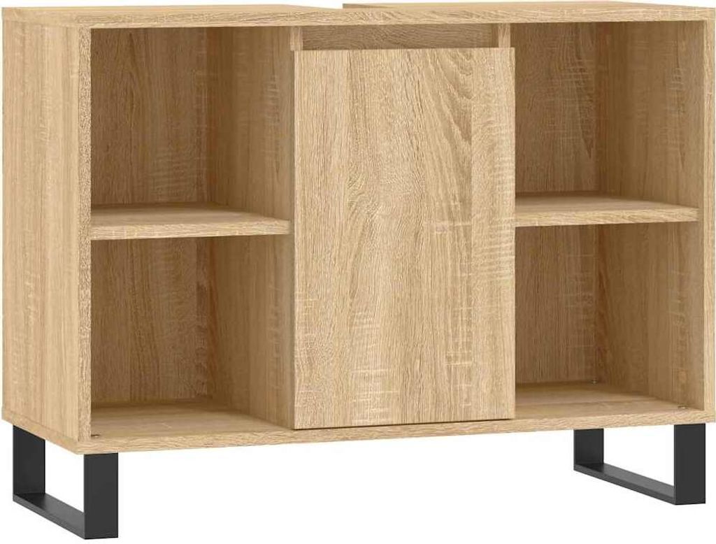 vidaXL Badschrank Sonoma-Eiche 80x33x60 cm Holzwerkstoff