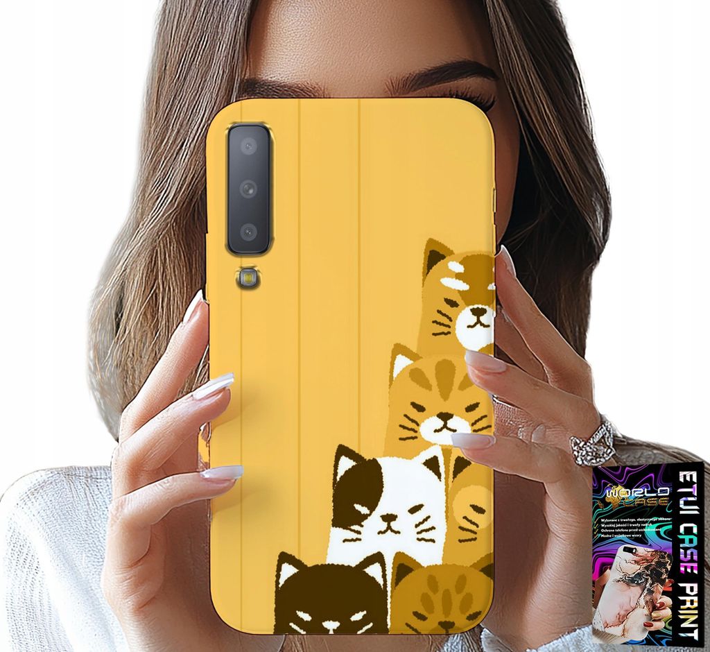 Etui Für Samsung A7 2018 - Liebe Katze, Designs Mit Katzen, Etui + Glas