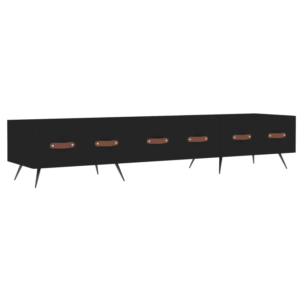 Mobile TV Nero 150x36x30 cm | Porta TV Moderno in Legno Ingegnerizzato