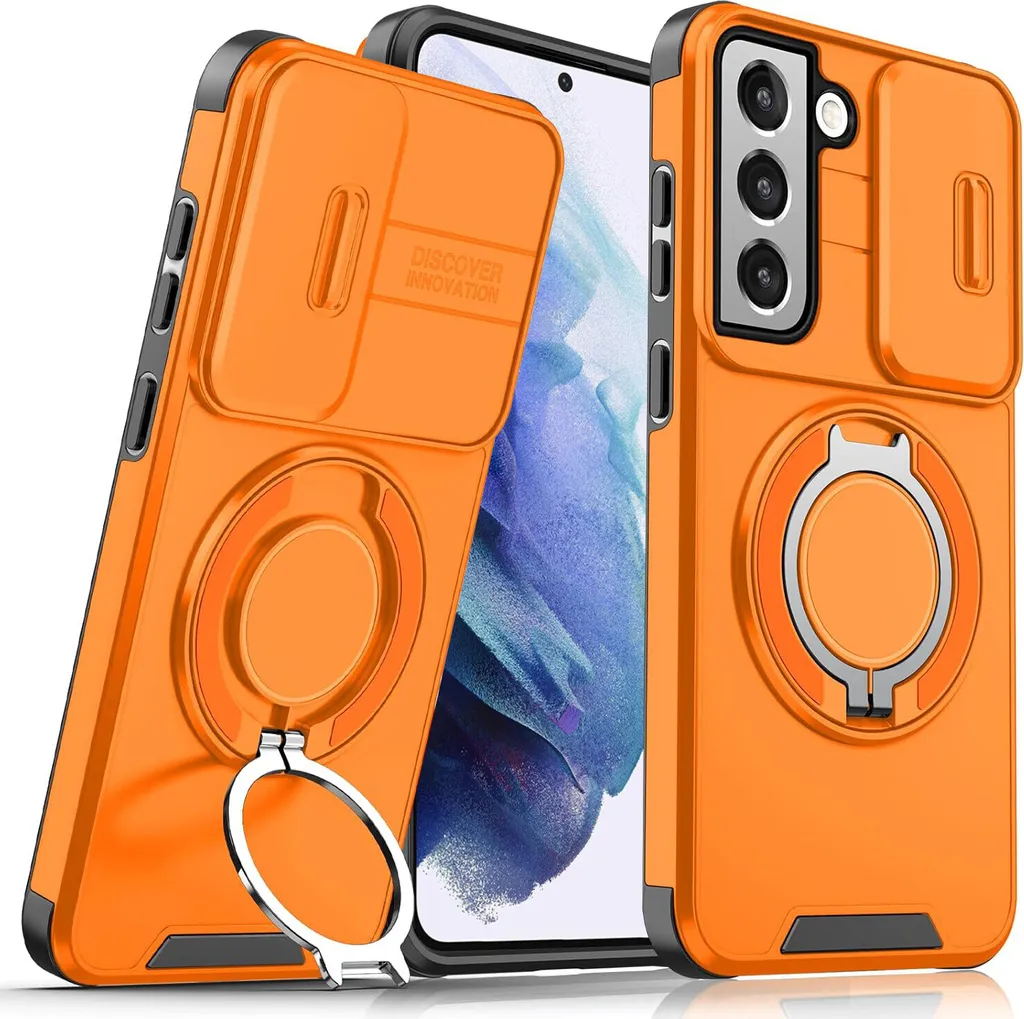 Custodia S21 5G Arancione: Design Rinforzato e Supporto Magnetico