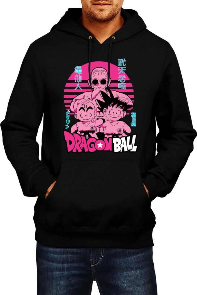 Herren Kapuzenpullover Japan Manga Anime Comics Animation Dragon Anime Manga Ball Trio, Man L / Schwarz