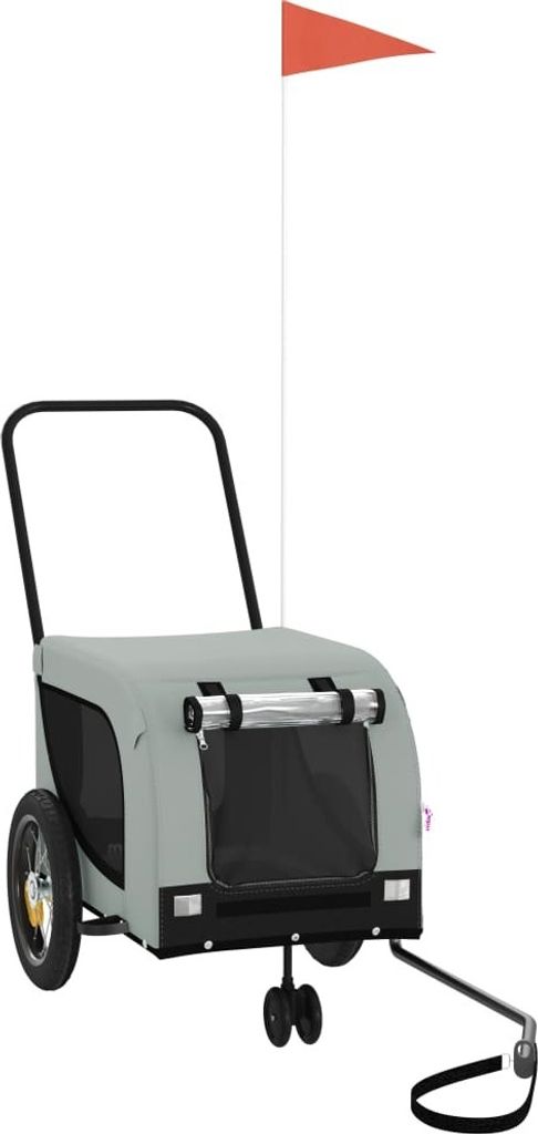 Fahrradanhänger Hunde Grau und Schwarz Oxford-Gewebe und Eisen