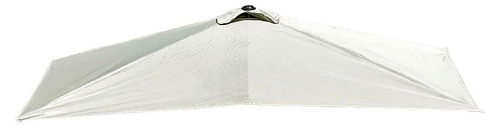 Rechteckiger Sonnenschirm, Dach für halbrechteckige Rahmen, 3 x 2 m, Polyestergewebe, verstärkte Konstruktion (weiß)