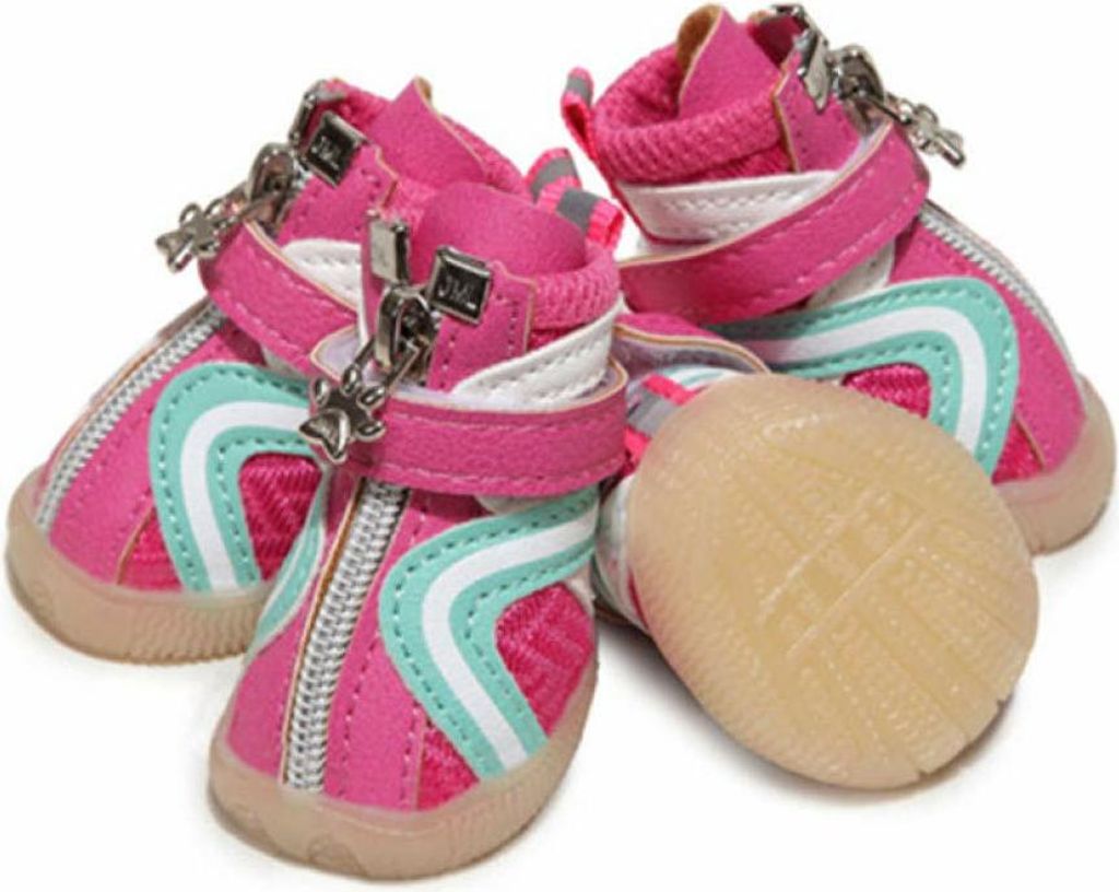 MEXX Mädchen Stiefel mit seitlichem Reißverschluss und Klettverschlussriemen in Pink, Hellblau, Beige