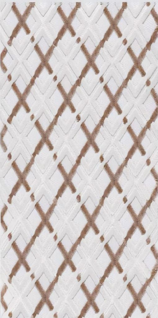 Weiß mit Braunen Linien Teppich Kurzflor Modern Wohnzimmer Schlafzimmer
