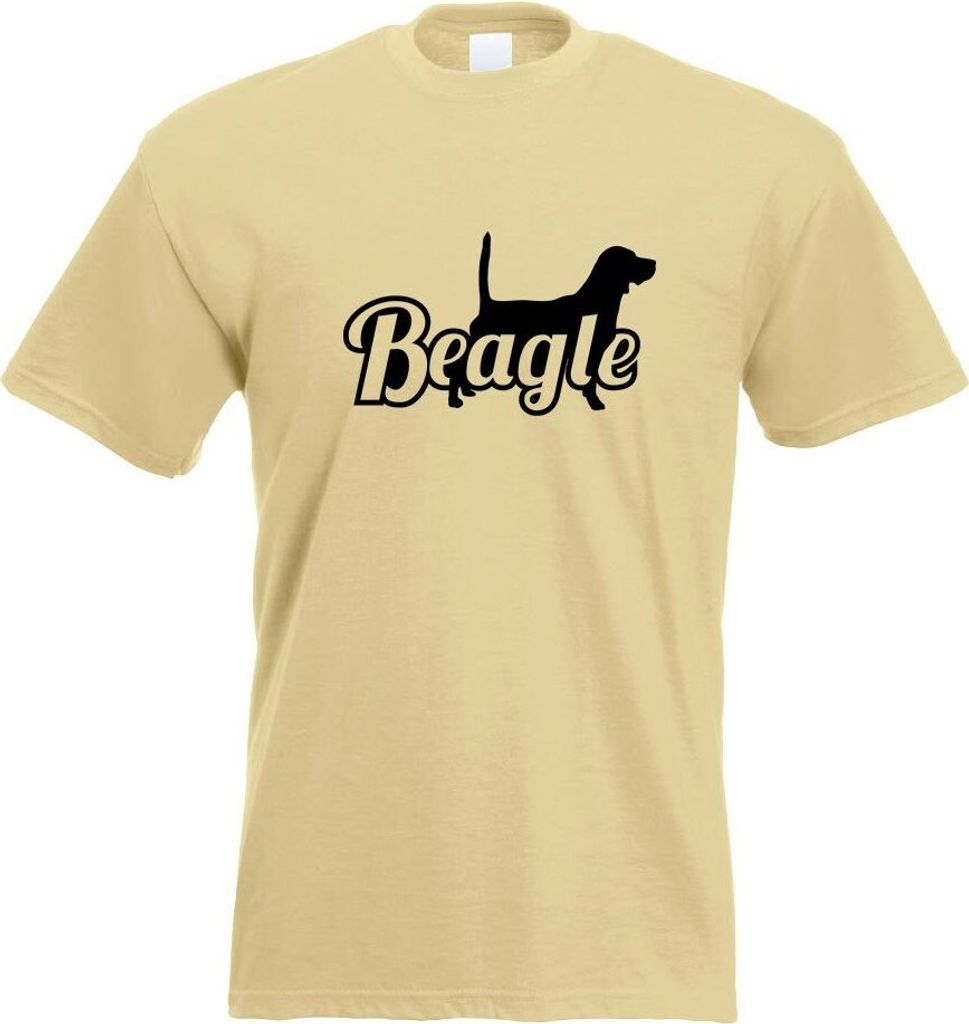 Kiwistar - T-Shirt - Khaki - Beagle - Hund Motiv Bedruckt Funshirt Design Print - mit Motiv Bedruckt - Funshirt Design - Sport - Freizeit - Herren - L