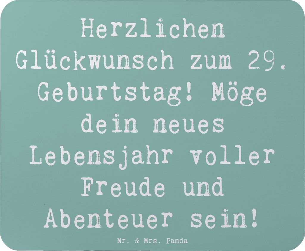 Mr. & Mrs. Panda Mouse Pad Spruch 29. Geburtstag Glückwunsch - Meeresbrise - Geschenk, Erinnerungen, Mauspad, warme Gedanken, Mousepad, Geburtstag...