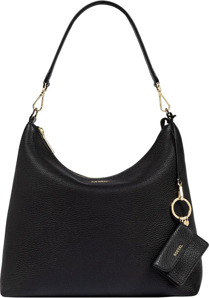 Sac à épaule Diana noir ROECKL en cuir lisse - Format Medium chic