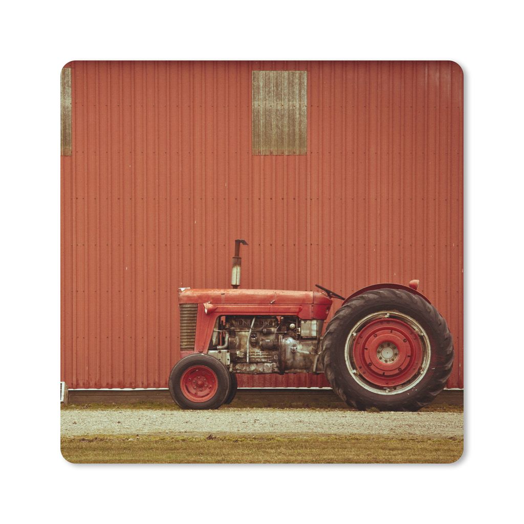 MuchoWow Mauspad Mousepad Traktor - Scheune - Rot - Bauernhof 30x30 cm - Mousepads - Maus Mat - Pad - Mausunterlage - Gaming