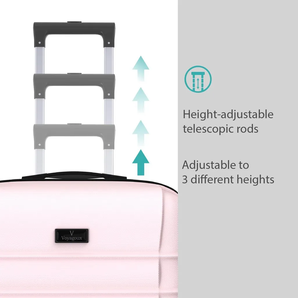 Set Trolley Voyagoux REVELATION Rosa 2 Pezzi: Bagaglio a Mano e Stiva - 3