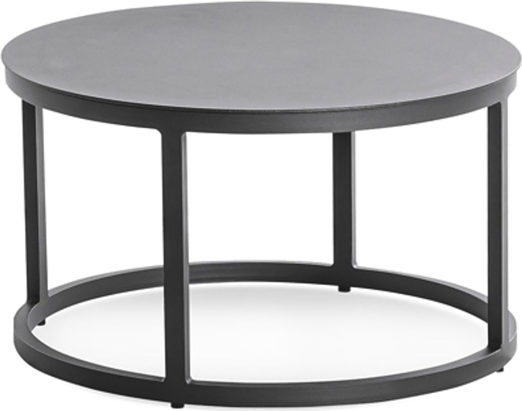 Gartentisch Serrax rund Durchmesser 60 cm Tischplatte und Gestell Alu Anthrazit