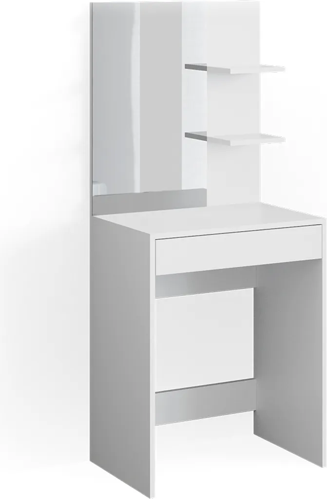 Petite Coiffeuse Blanche Vicco Isabelle 60cm avec Miroir Intégré 34428
