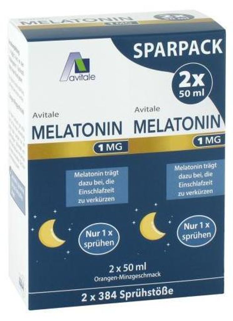 Melatonin 1 mg Einschlaf-Spray Sparpack 2X50 ml