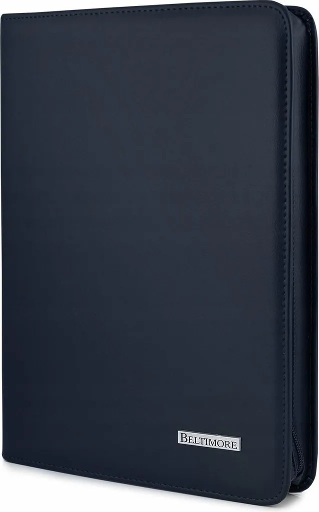 Serviette BIWUAR i56_navy en cuir véritable avec finitions artisanales