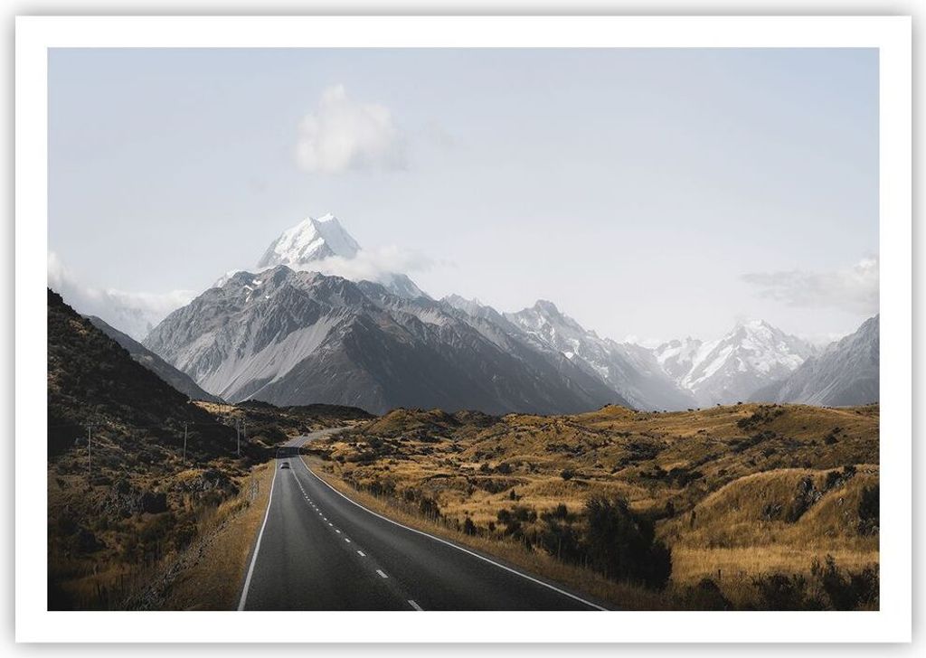 Poster - Poster ohne Rahmen - Weg Berg Gipfel - 100x70 cm - Wand Bild - Wanddeko - Wandbilder - Kunstposter - Wandposter - Bilder - Kunstdruck - Wa...