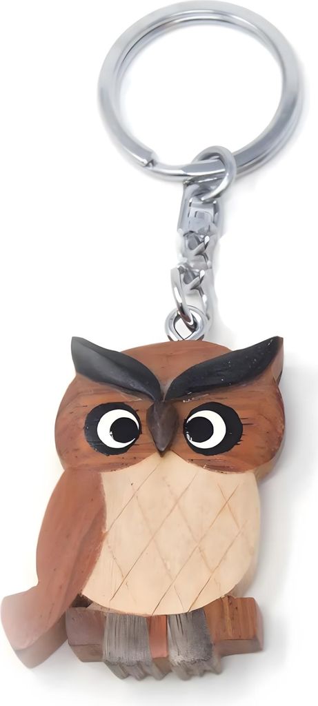 Schlüsselanhänger aus Holz - Eule