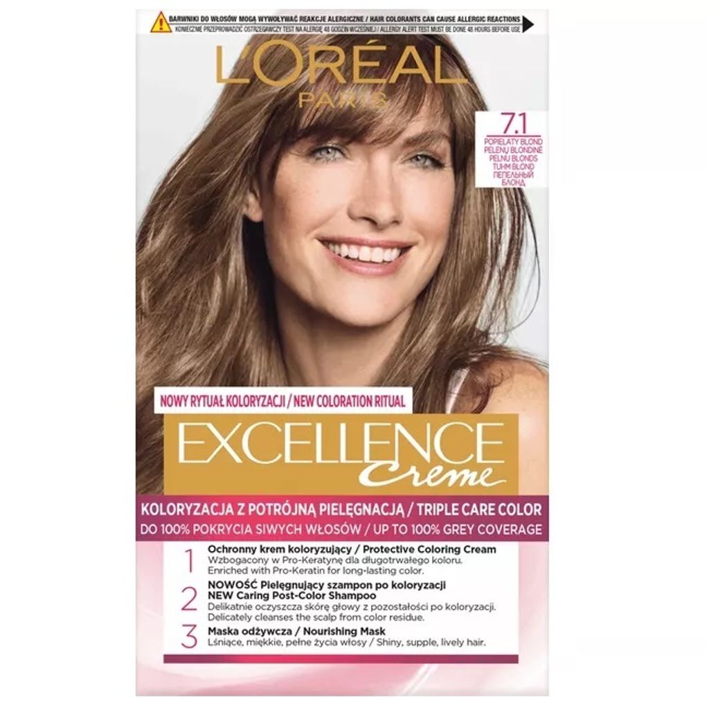 L'Oreal Paris Excellence Haarfarbe 7.1 Aschblond Produktbild 