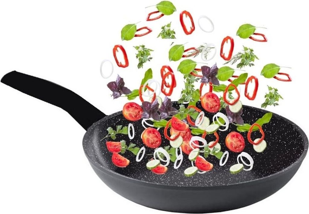 Bratpfanne "FFP" Serie Stielpfanne Ø28cm Induktion Braten Steak Schmorpfanne Grill Pfanne Schwarz