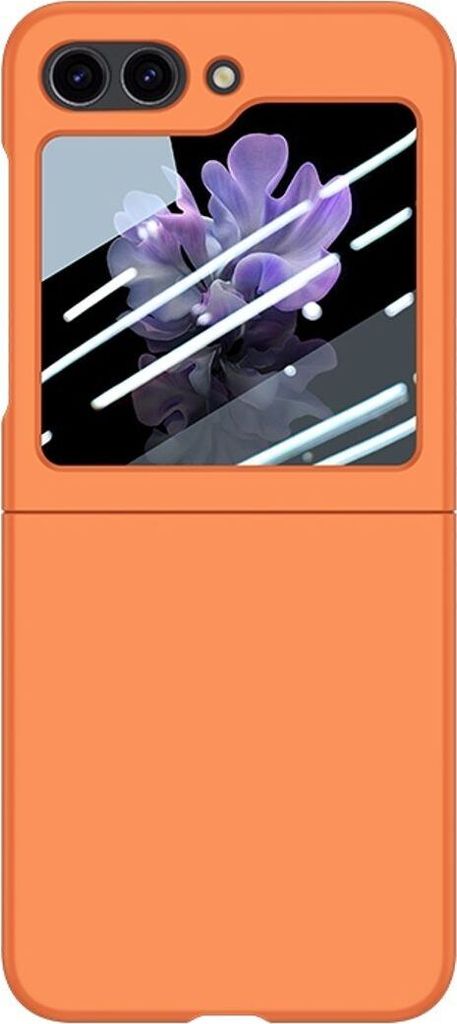 König Design Hülle kompatibel mit Samsung Galaxy Z Flip5 5G Kunststoff Soft Handyhülle - Handy Case Flammendes Orange
