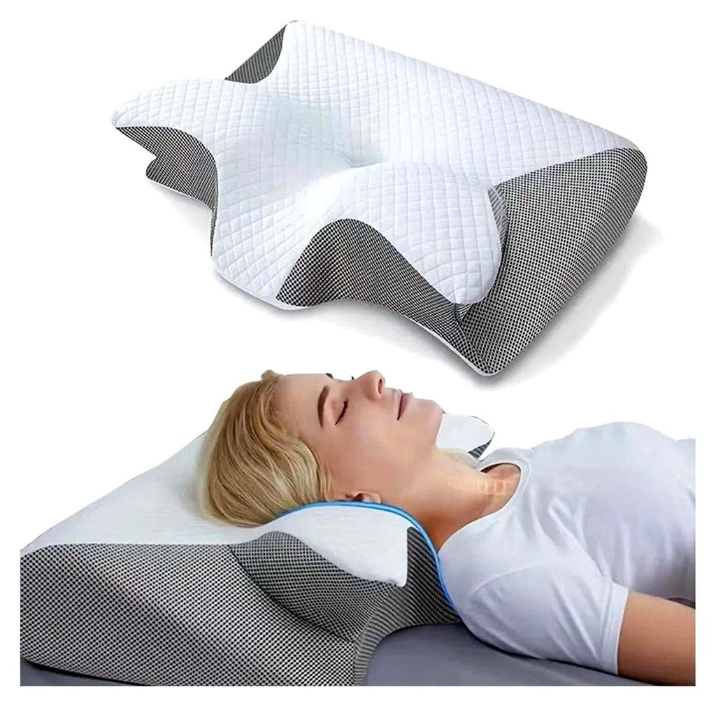 Dreamsleepz Nacken-Therapiekissen mit Kissenbezug, Ergonomisches Memory Foam Kissen, Atmungsaktiv und Waschbar