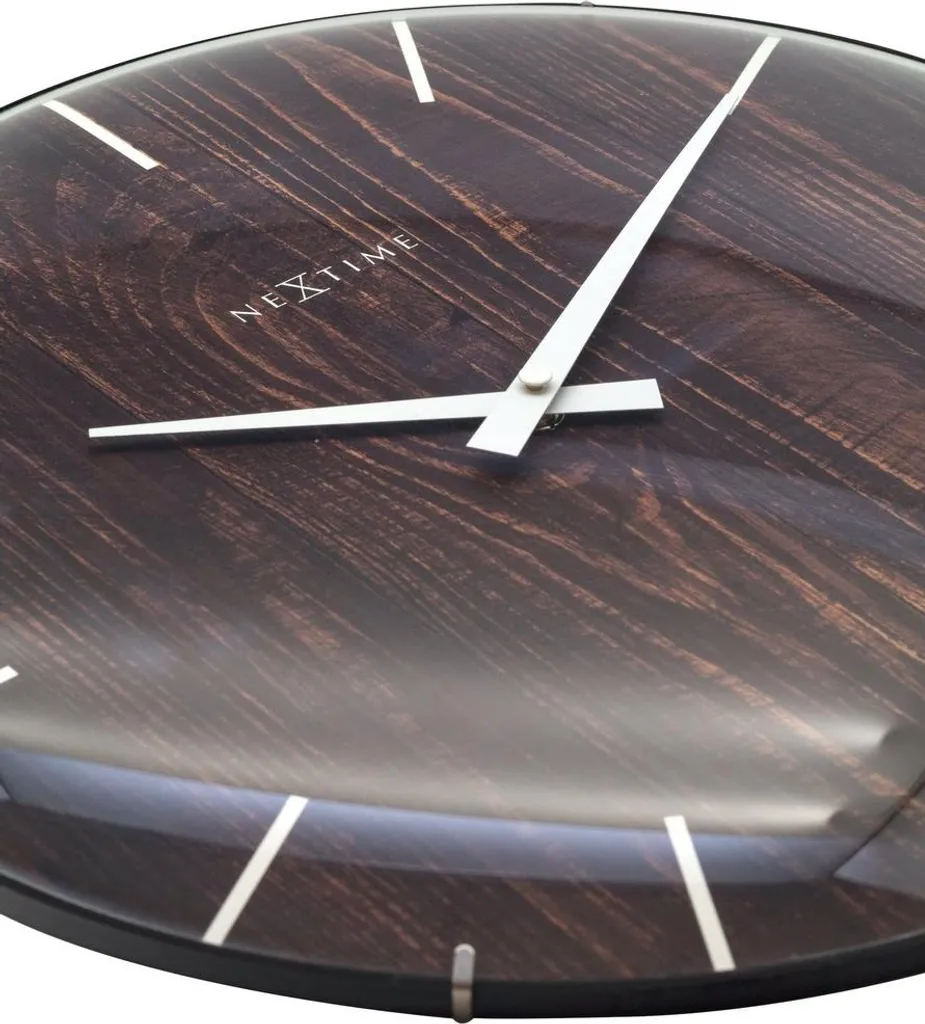 Horloge Murale Silencieuse en Bois Marron de 35cm Idéale pour le Bureau
