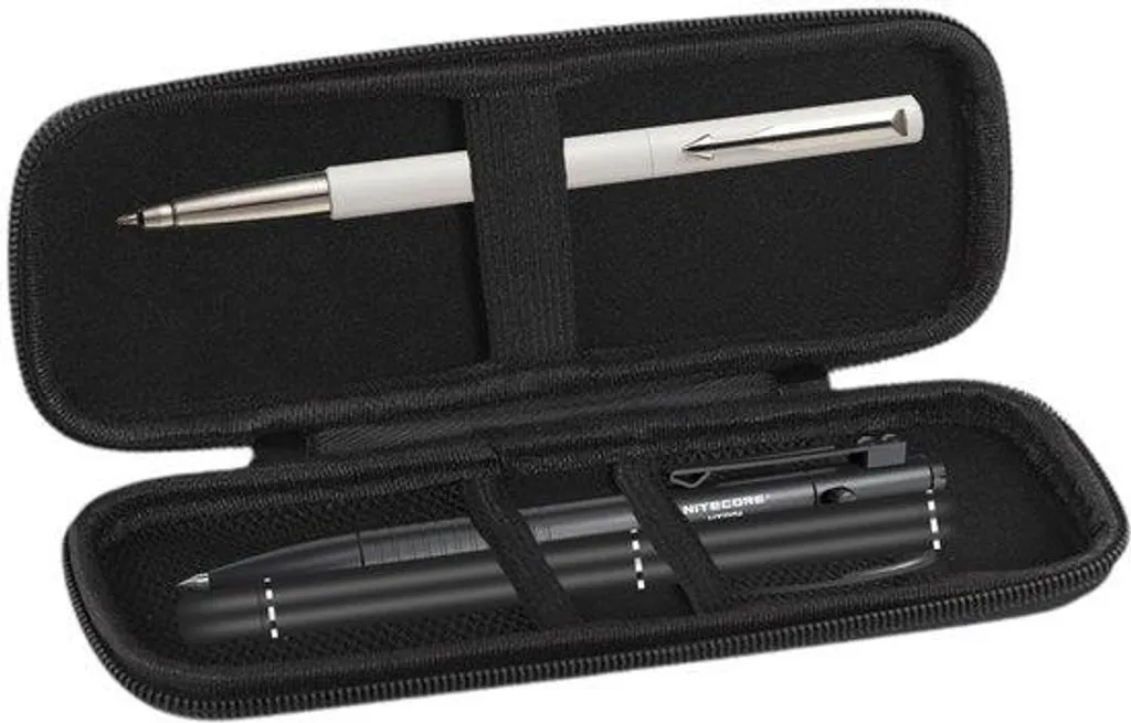 Étui à stylos noir fini cuir, format Executive compact pour le bureau