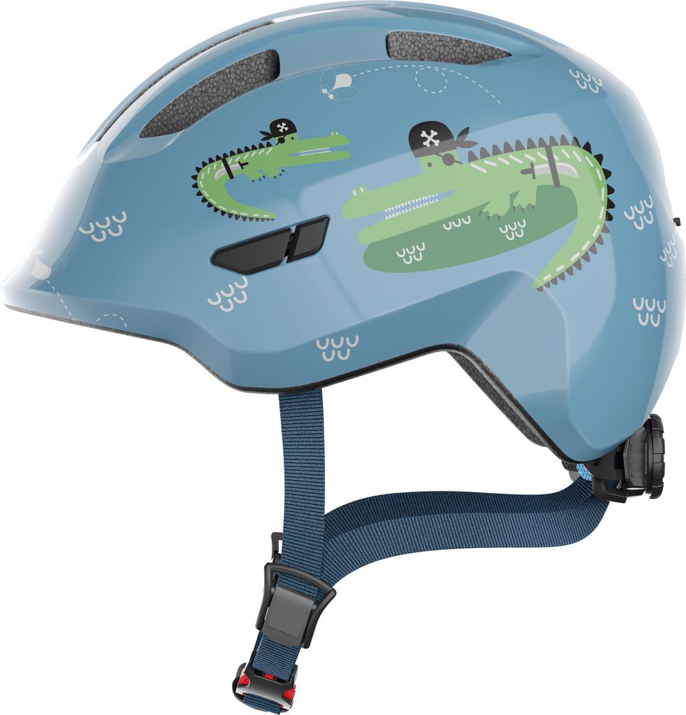 ABUS Kinderhelm Smiley 3.0 - Fahrradhelm mit tiefer Passform, kindergerechten Designs & Platz für einen Zopf - für Mädchen und Jungs - Hellblau ...