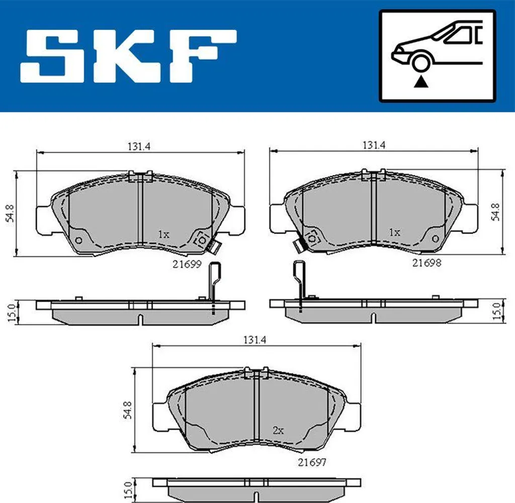 Plaquettes de frein SKF OE 06450SAAE50 haute durabilité pour Jazz Logo