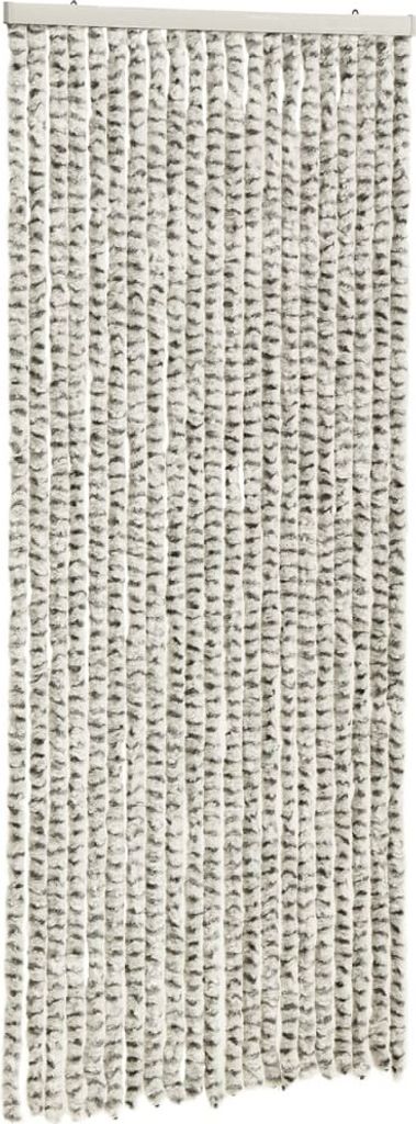Fliegenvorhang Hellgrau und Dunkelgrau 90x200 cm Chenille