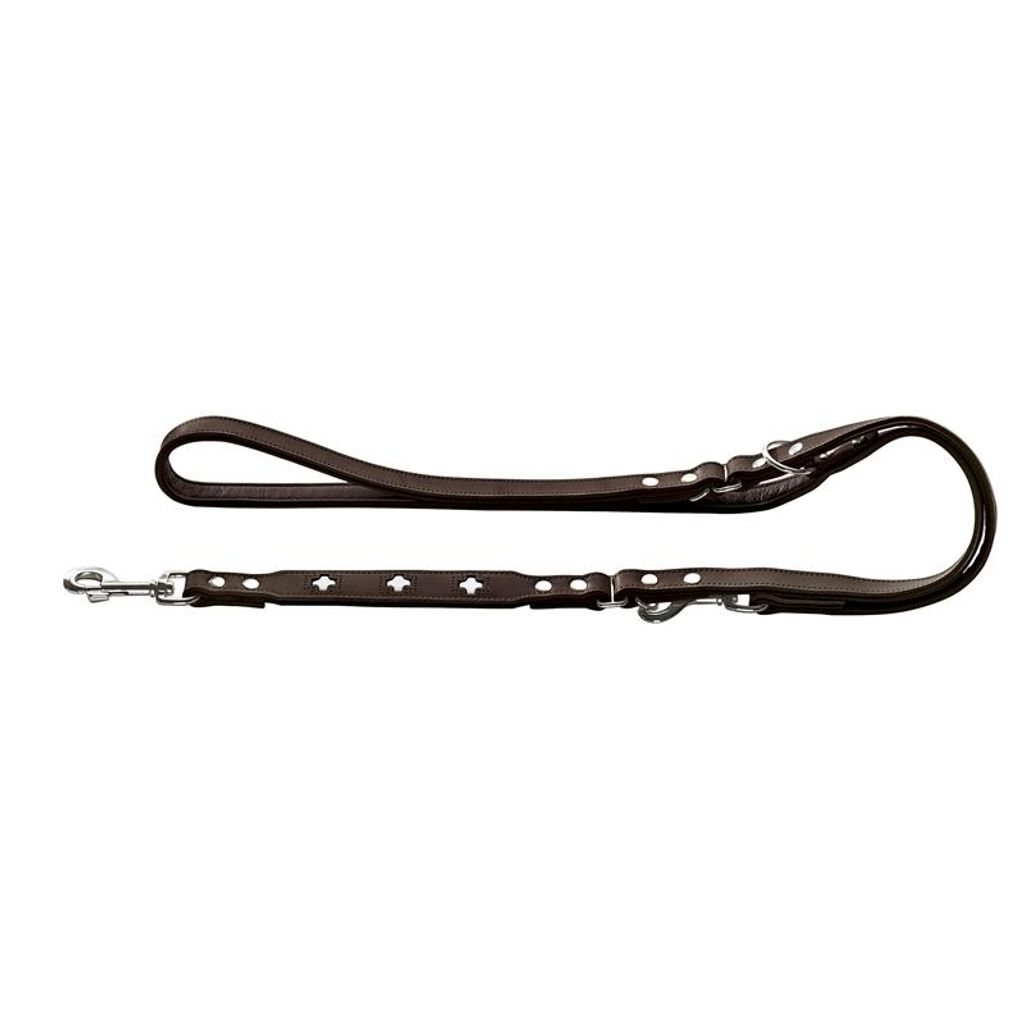 Hunter Verst. Führleine Swiss 13/200 Ökoleder braun/ Nappa schwarz