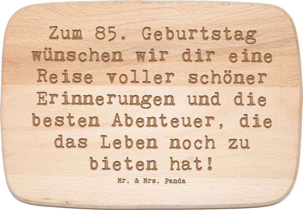 Mr. & Mrs. Panda Schneidebrett Spruch 85. Geburtstag - Transparent - Geschenk, Weisheit, Erinnerung, Holzbrettchen, Gelassenheit, neues Jahr, Früh...