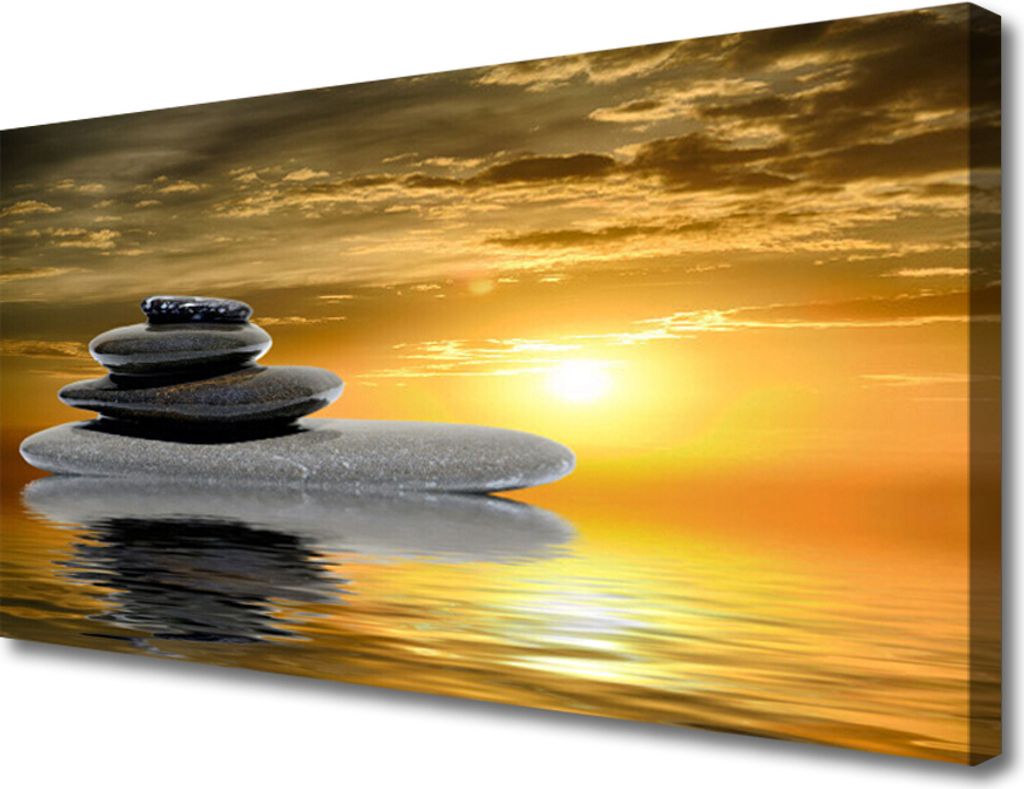 Tulup Leinwand-Bilder 100x50 Wandbild Canvas Kunstdruck Steine Kunst