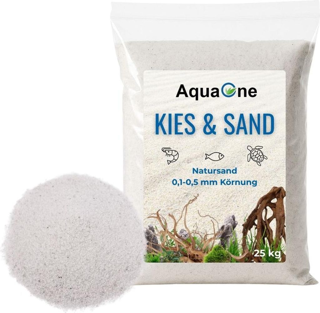 25 Kg hellen Aquariensand "" 0,1-0,5mm Bodengrund Produktbild 