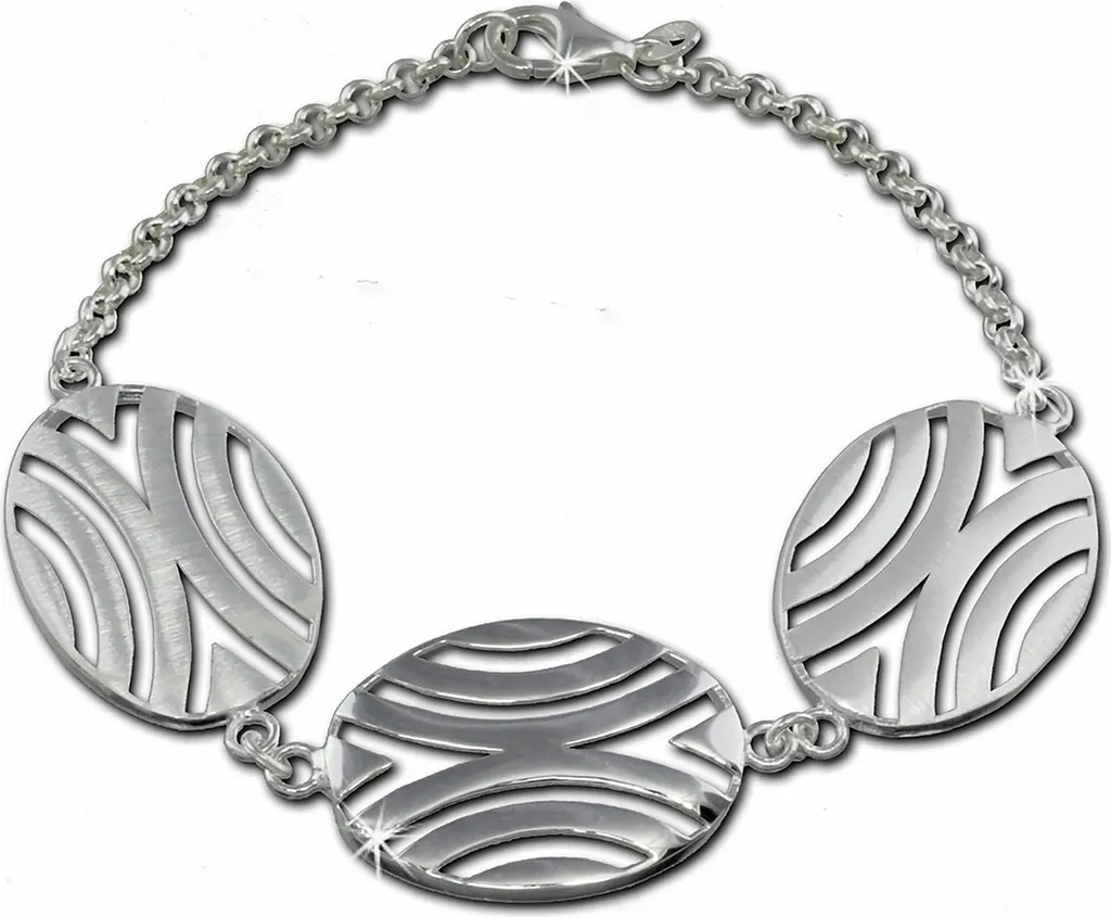 Bracelet chaîne argent avec pendentif carte Afrique pour femme 19cm