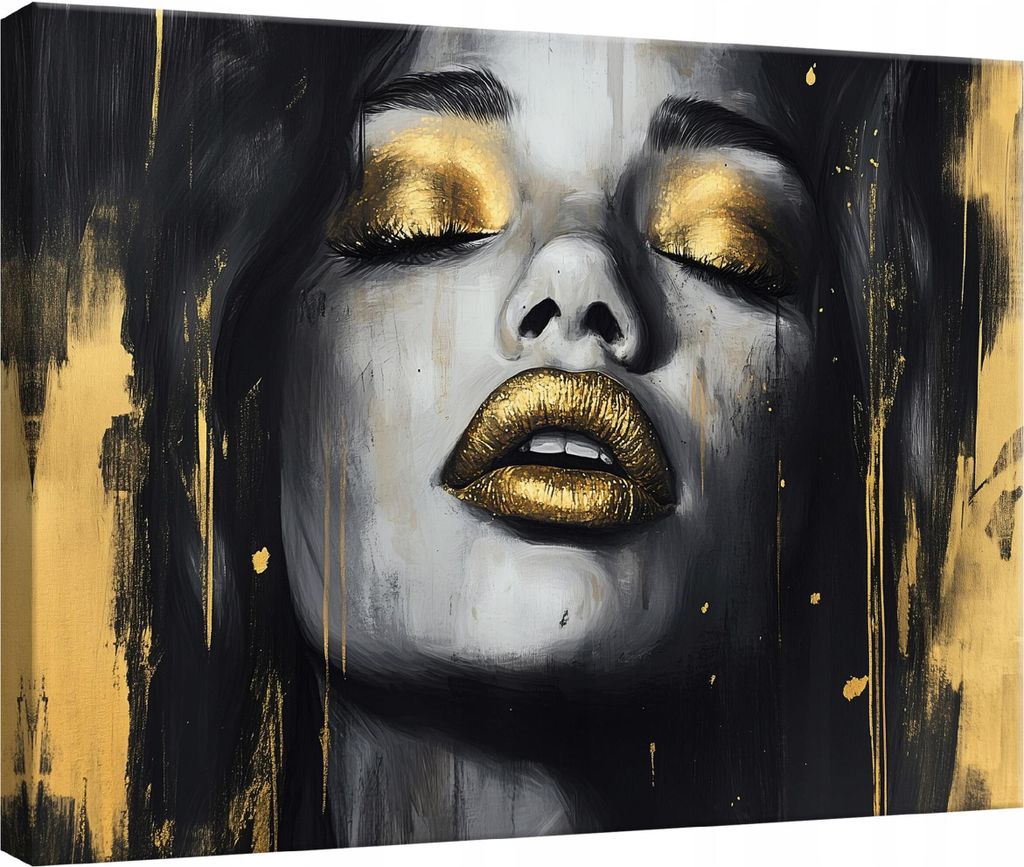 Leinwand Bilder Wandbilder 100x75 cm XXL Modern Leinwandbild Leinwandbilder Abstrakt Frau Schwarz
