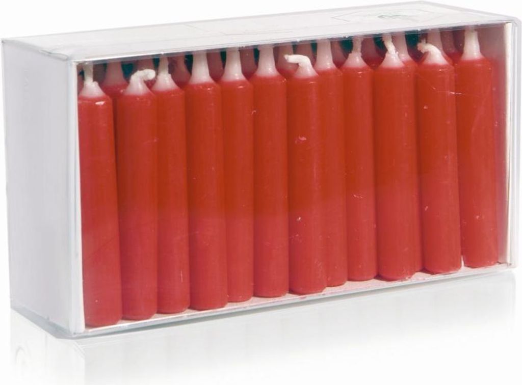 INNA-GLAS Mini-Kerzen CONLEY, 50 Stück, rot, 6,5cm, Ø1cm - Germany - Puppenkerzen