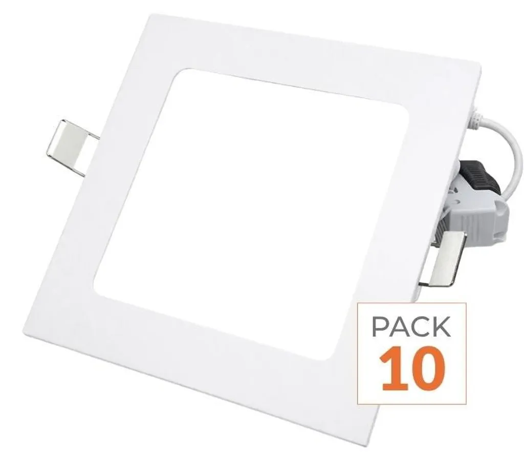 Projecteur LED Carré 24W Extra Plat 6000K-8000K - Pack de 10 Haute Qualité