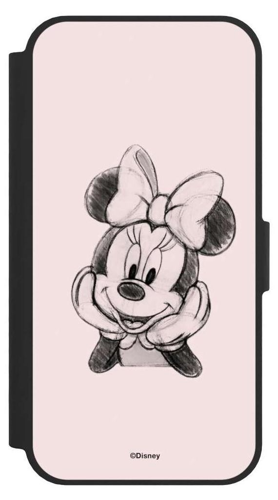 NIVOCASE Klapphülle für Apple iPhone 16e Handyhülle aus Kunst Leder NIVOflip schwarz Disney Minnie Mouse Offizielles Lizenzprodukt