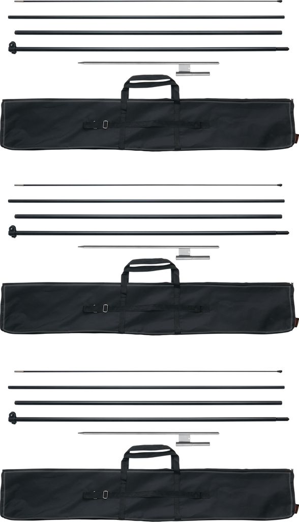 VEVOR Federfahnenmast-Set, 3er-Pack Swooper-Fahnenmast 5 m, Schilderfahnenmasten für Geschäftswerbefahnen im Außenbereich, mit Bodenpfählen und...