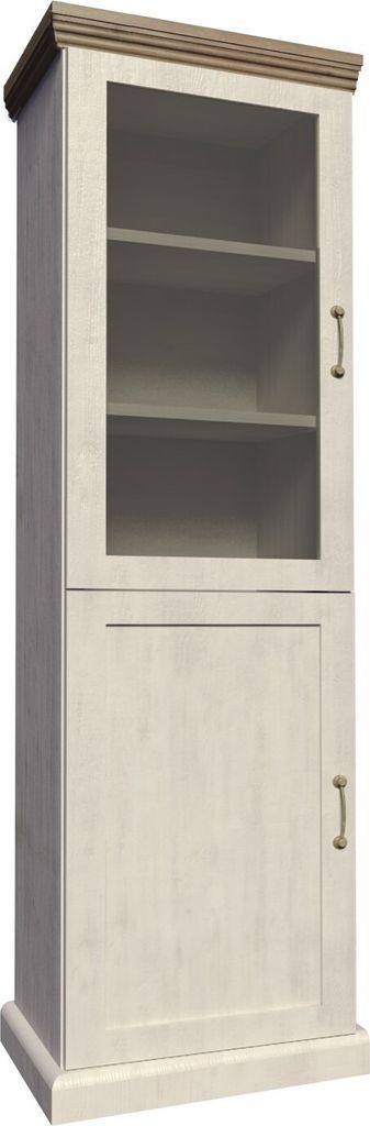 Furniture24 Vitrine ROYAL W1D, Schrank, Wohnzimmerschrank, 2 Türiger Vitrinenschrank