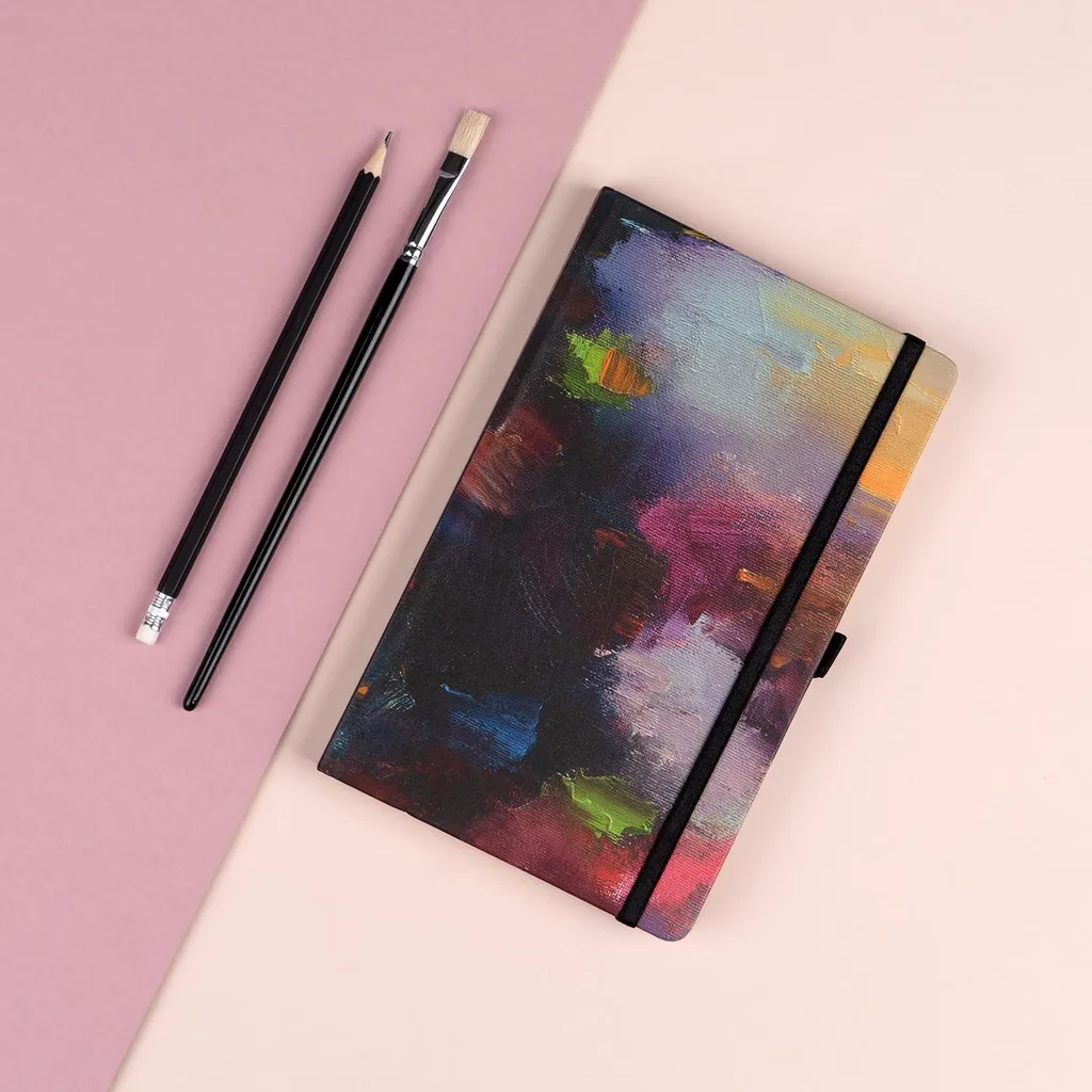 Cahier de notes rose format A5 avec couverture rigide et papier ligné - 3