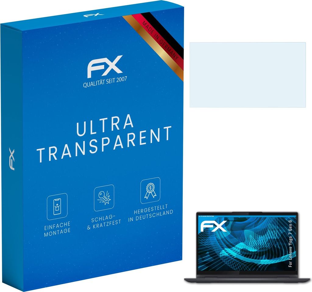 atFoliX FX-Clear 2x Schutzfolie kompatibel mit Lenovo Yoga 7 (Gen 6) Displayschutzfolie