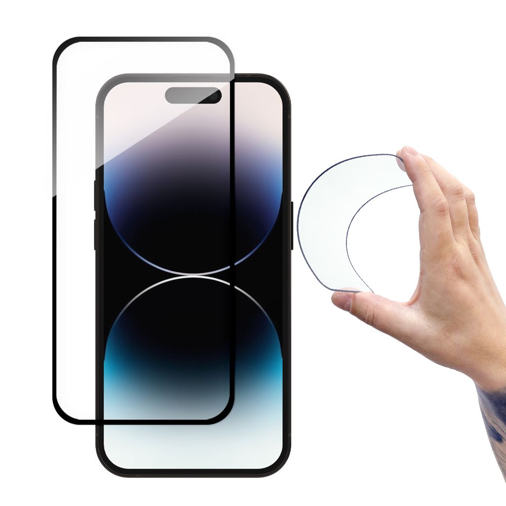 Wozinsky Volle Abdeckung Flexi Nano Glas Gehärtetes Glas Iphone 14 Pro Flexibel Mit Schwarzem Rahmen