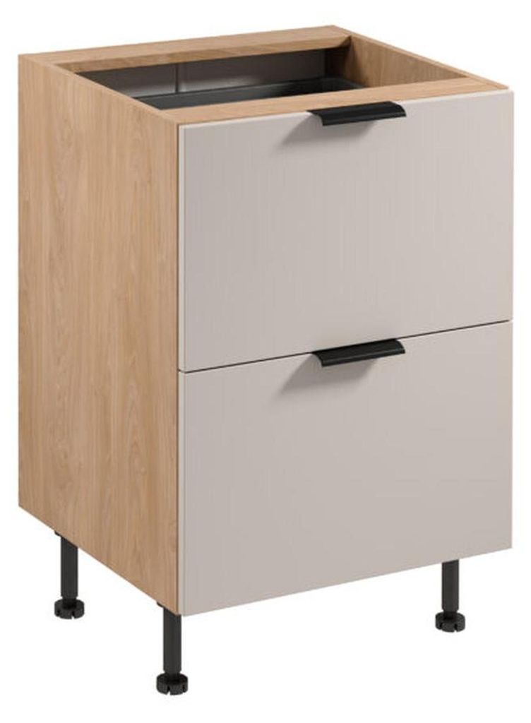 Küchenschrank Stauraumschrank Schrank Schubladen Besteckkasten Beige-Weiß