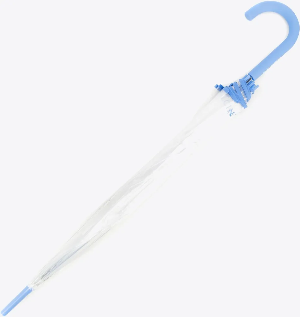 Grand parapluie cloche transparent bordure bleue pour femme et homme